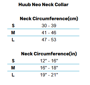 2025 Huub Neo Neck Collar 0 Størrelsesskema